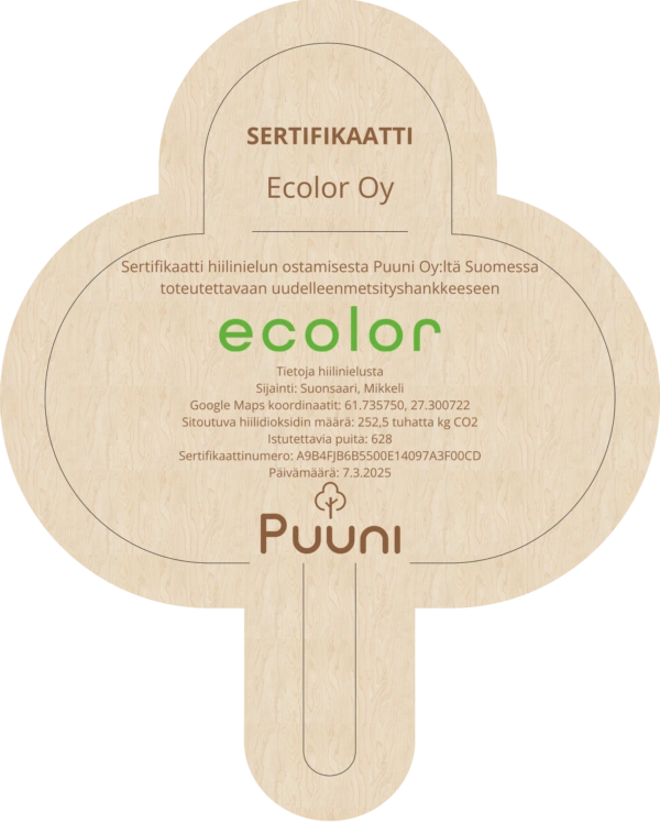 Ecolor - Uudelleen metsitystä kotimaassa